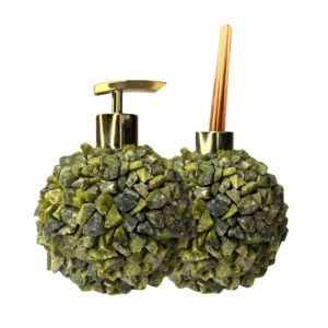 Kit Lavabo em Pedra Natural Serpentinita