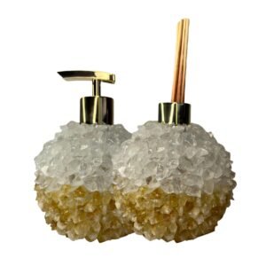 Kit Lavabo em Pedra Natural Cristal + Citrino
