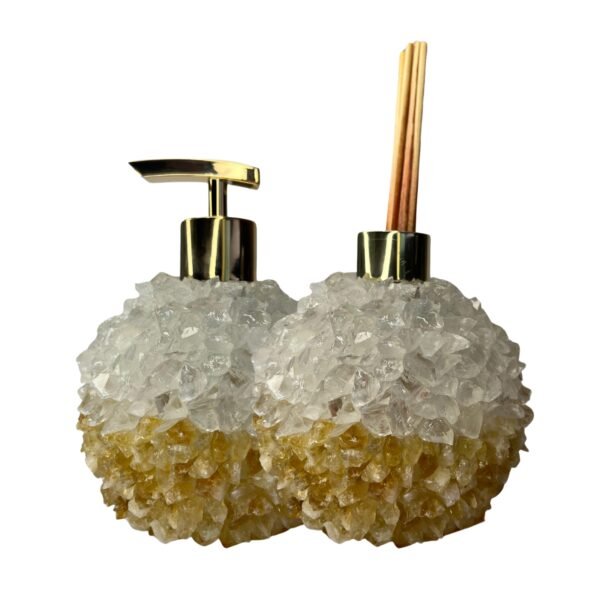 Kit Lavabo em Pedra Natural Cristal + Citrino
