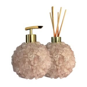 Kit Lavabo em Pedra Natural Quartzo Rosa
