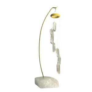 Móbile de pedra 7 peças em cristal +base em Quartzo Branco