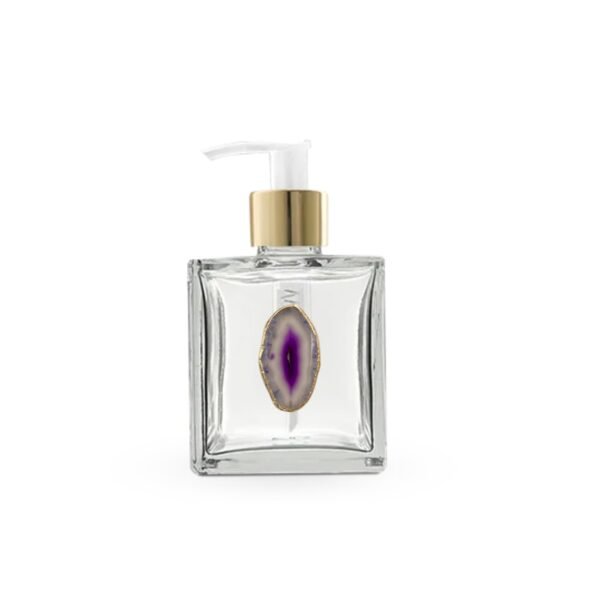 Saboneteira com Ágata Natural Banhada a Ouro