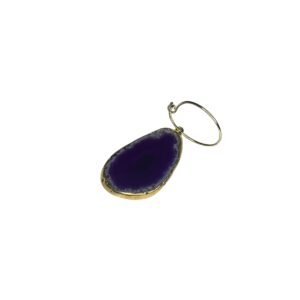 Marcador de taça em pedra ágata roxo escuro